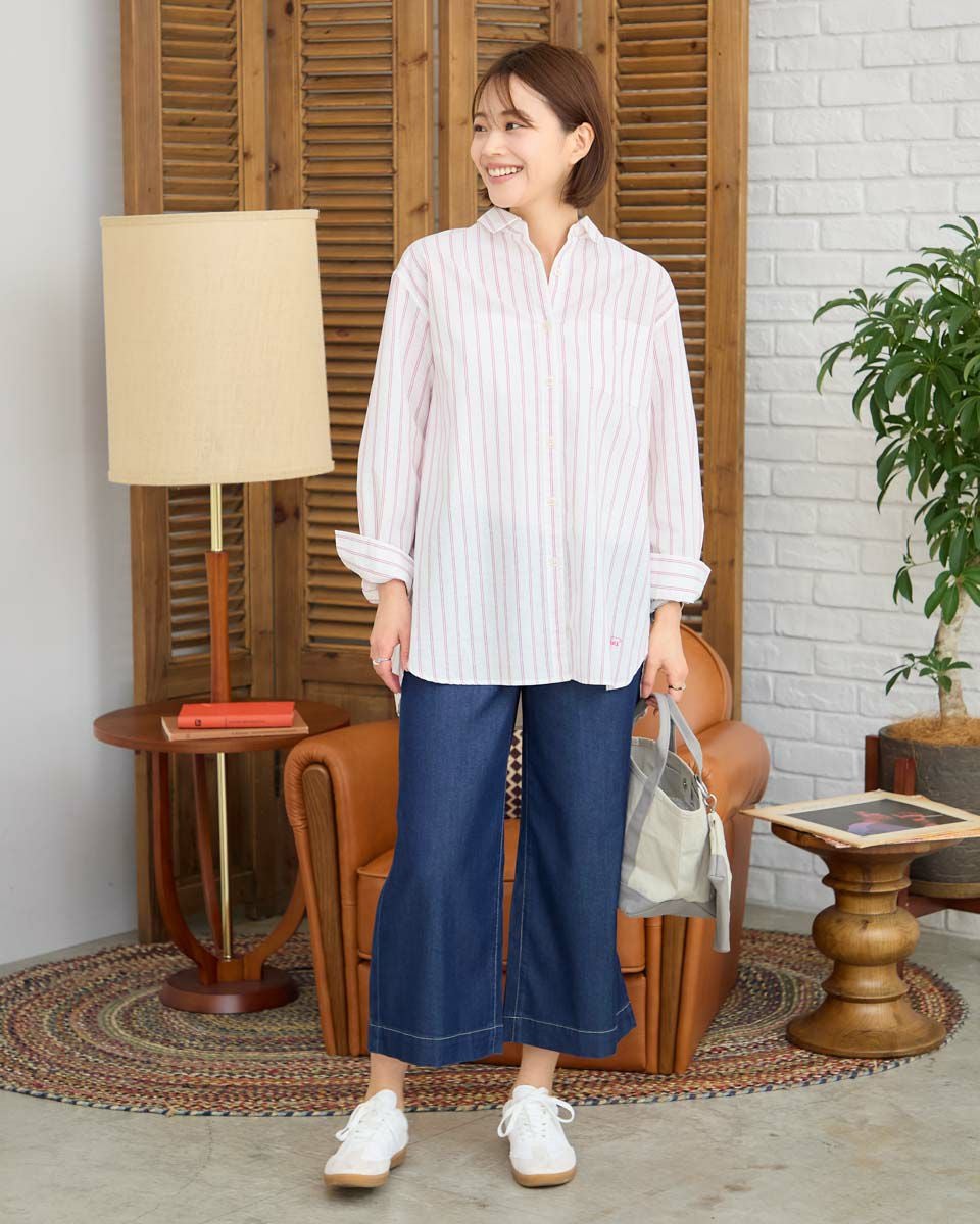 冷感ストライプシャツ