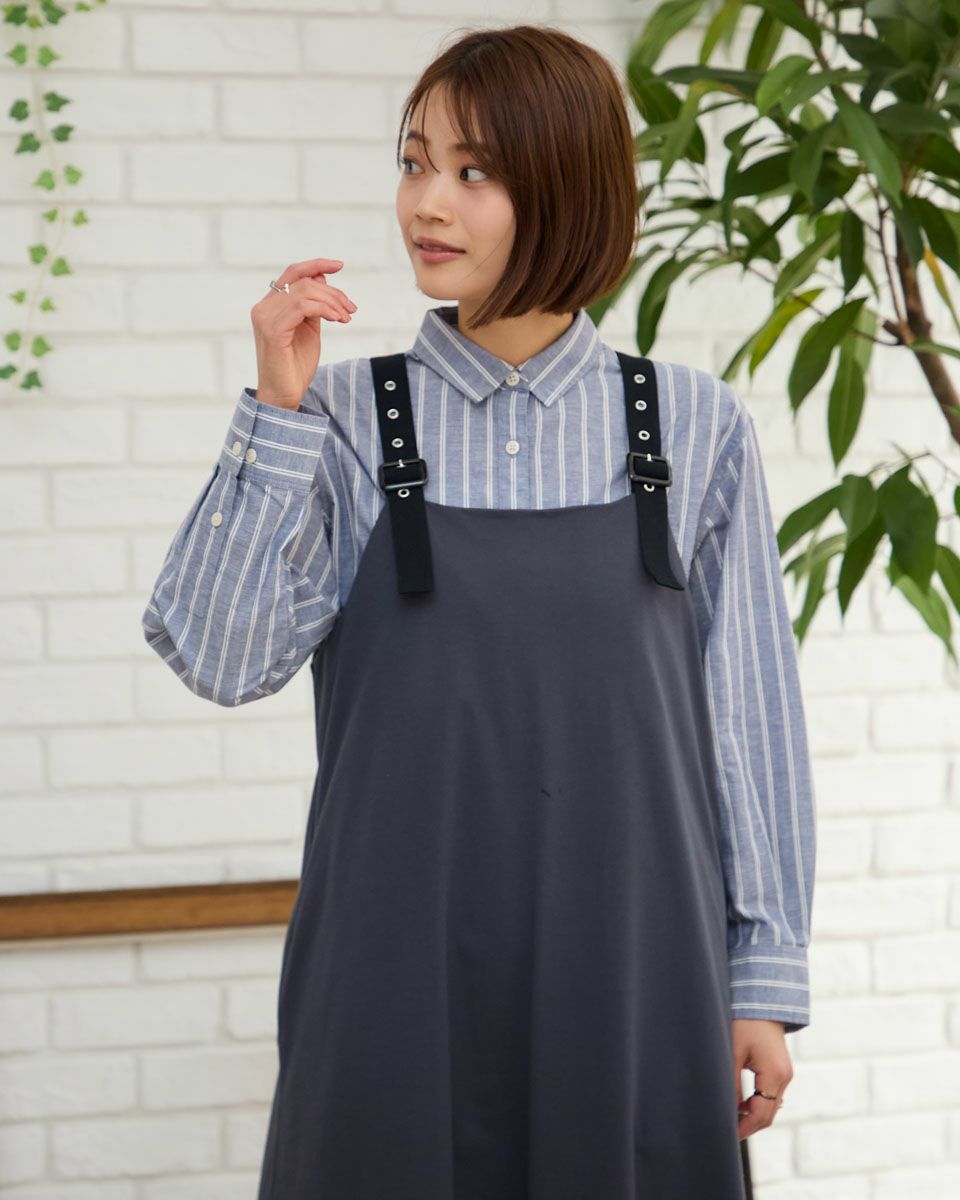 冷感ストライプシャツ