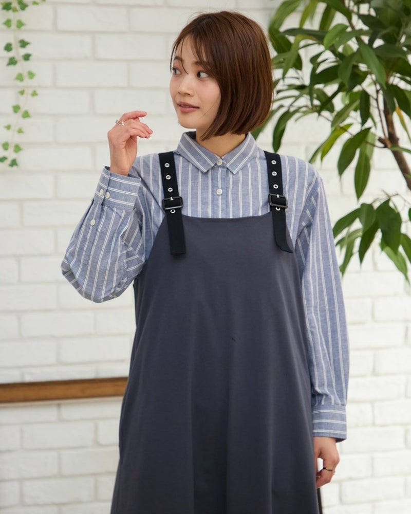 冷感ストライプシャツ