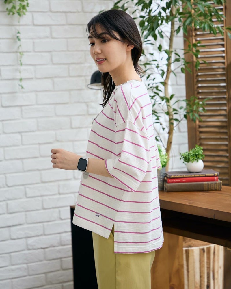 ジャカードボーダーTシャツ