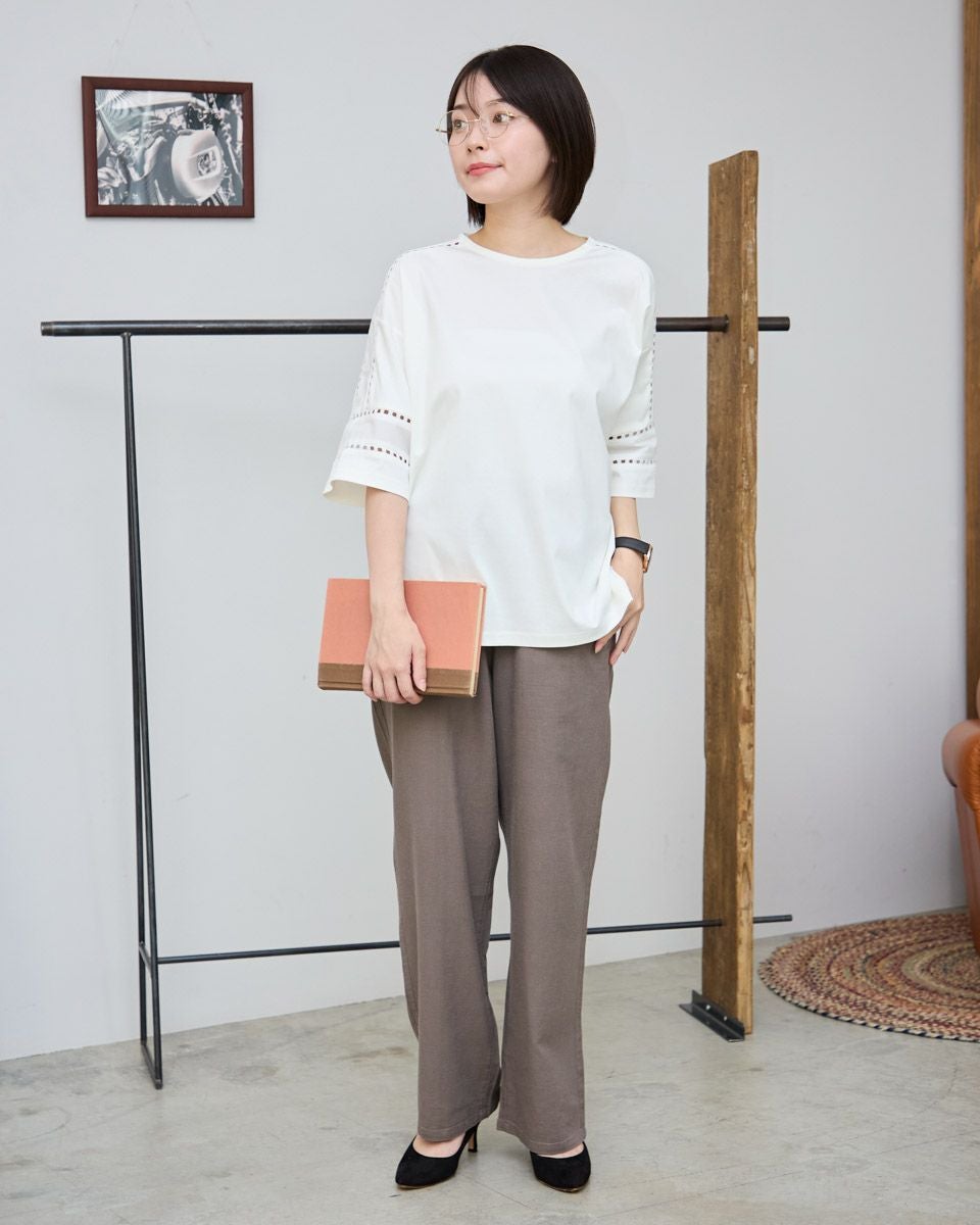 オーガニックコットンレースTシャツ