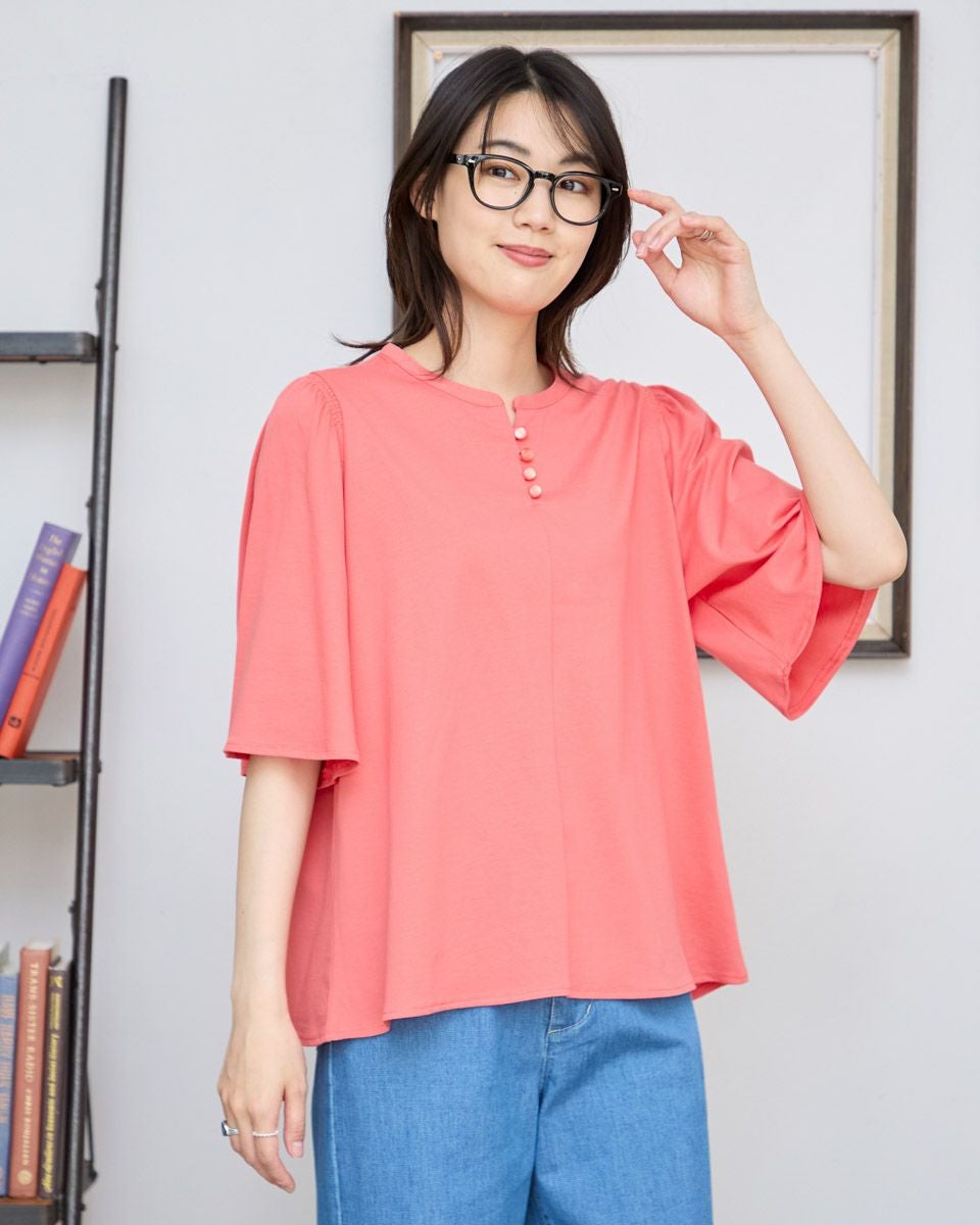 フレアースリーブオーガニックコットンカットソー