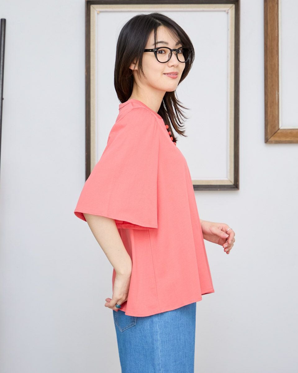 フレアースリーブオーガニックコットンカットソー