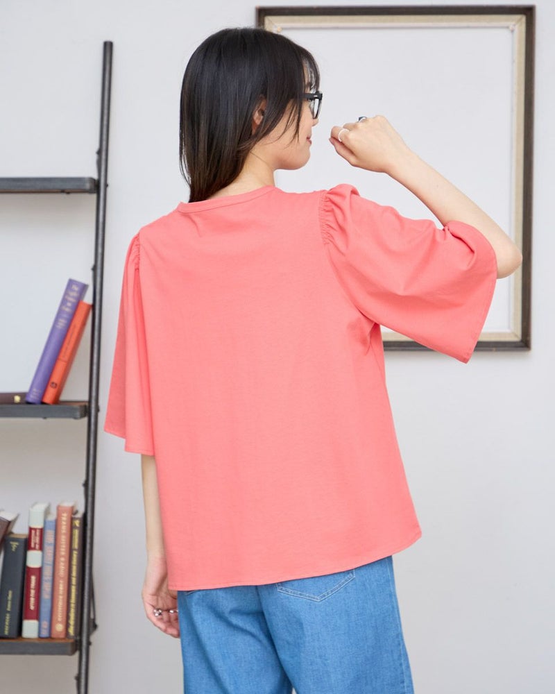 フレアースリーブオーガニックコットンカットソー