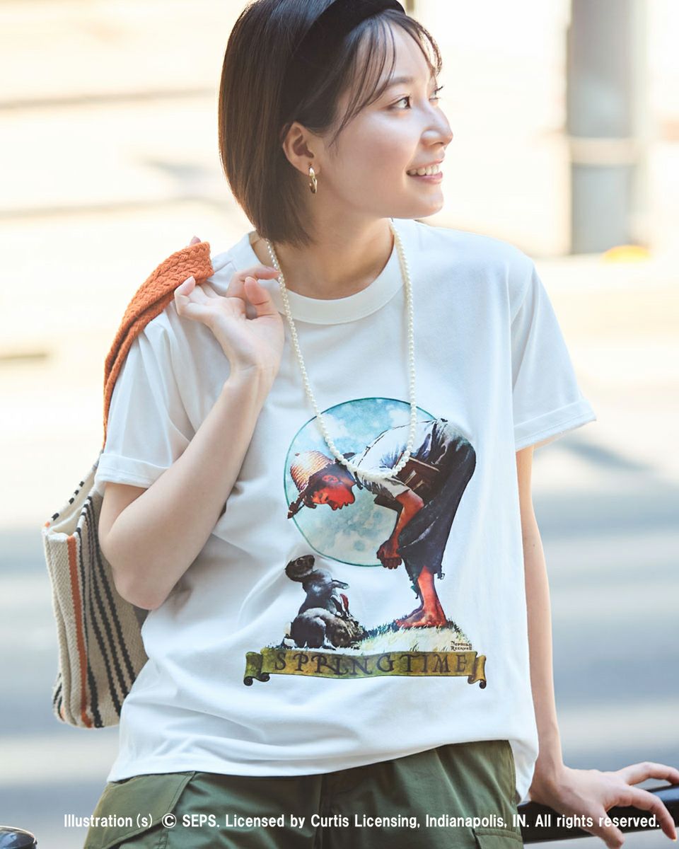 hugyourskin ベアプリント Tシャツ ホワイト notch.｜ベア天竺 キャットプリントTシャツ | Rakuten Fashion(楽天