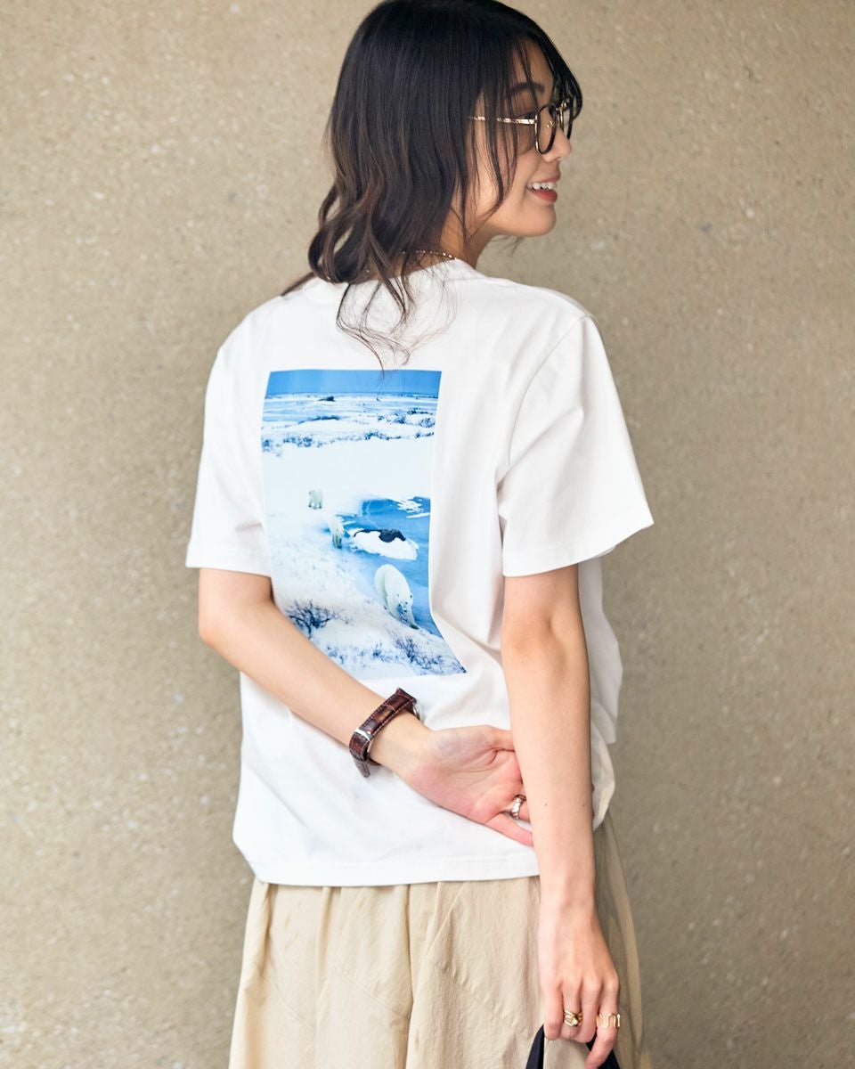 hugyourskin ベアプリント Tシャツ ホワイト Nasa Tennis Bear Print T-shirt ユニセックス 男女兼用 ナサ テニス