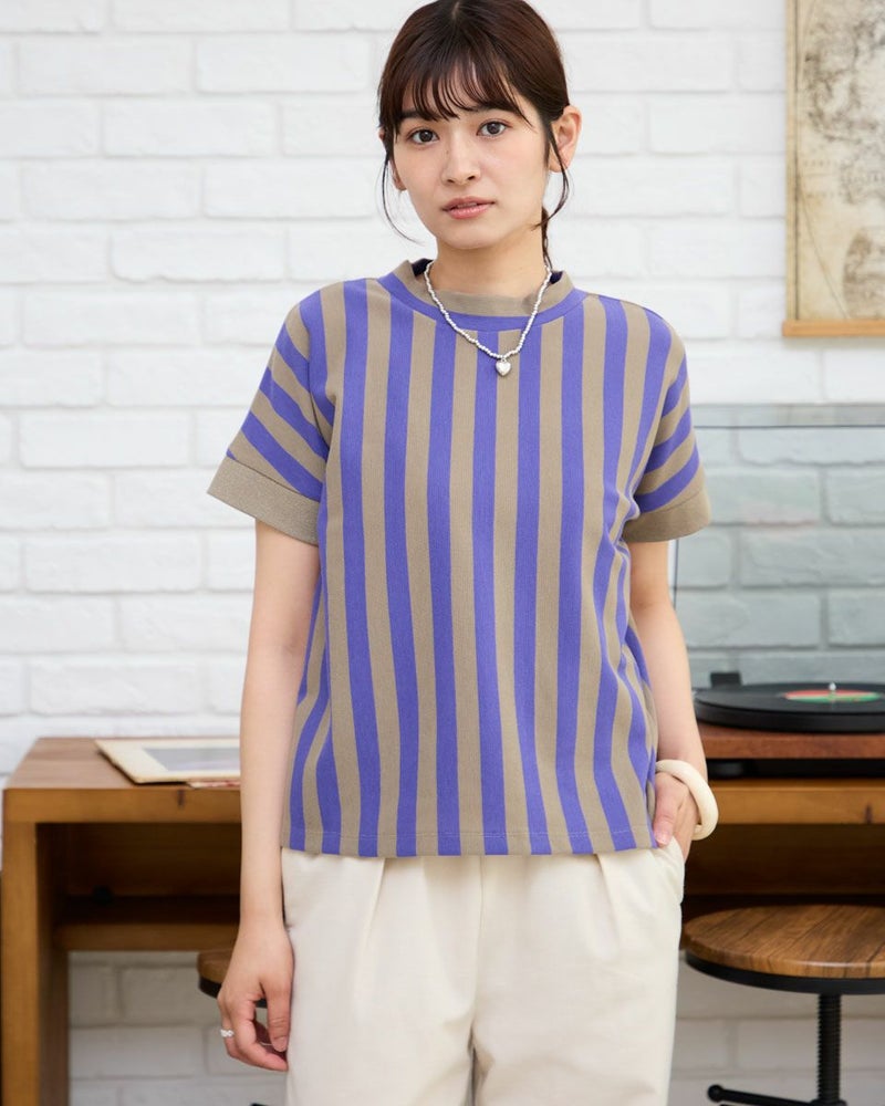ストライプフレンチプルオーバー