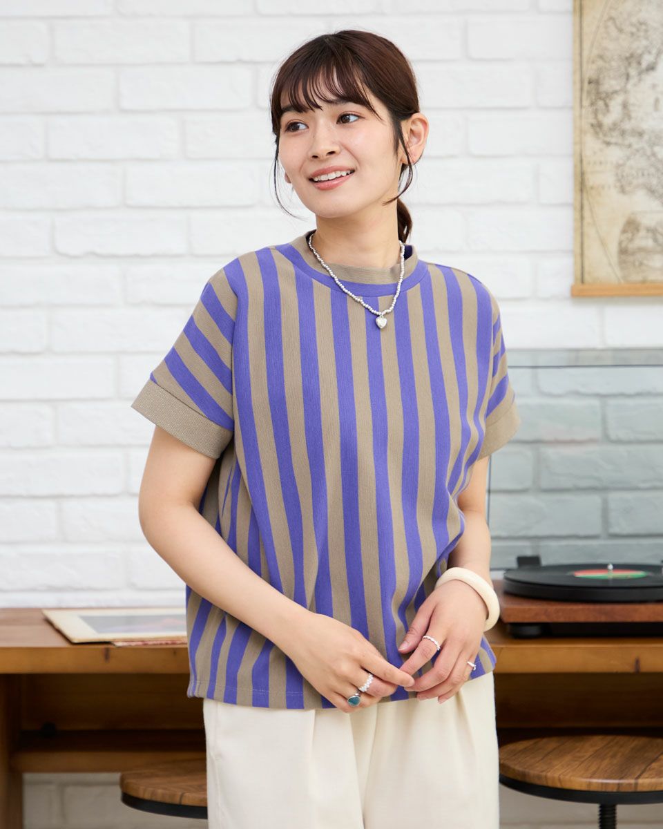 ストライプフレンチプルオーバー