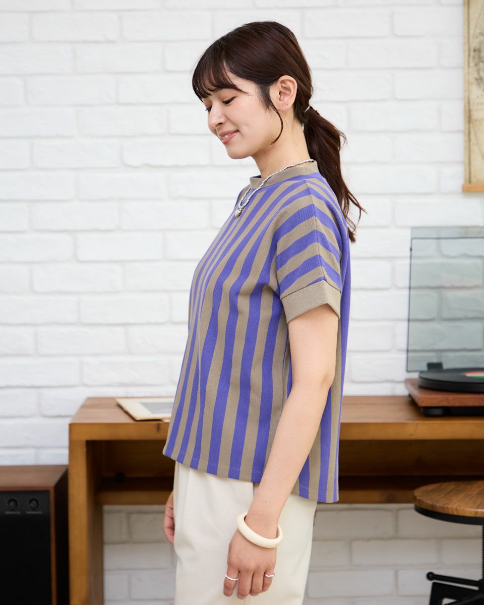 ストライプフレンチプルオーバー