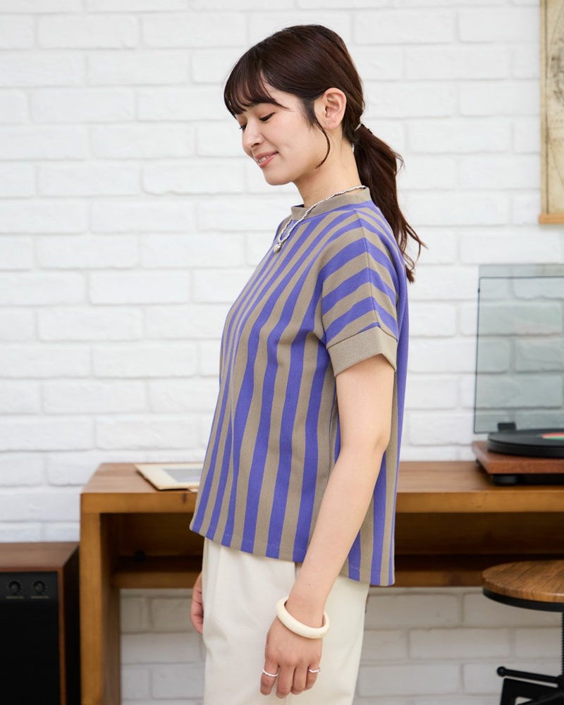 ストライプフレンチプルオーバー