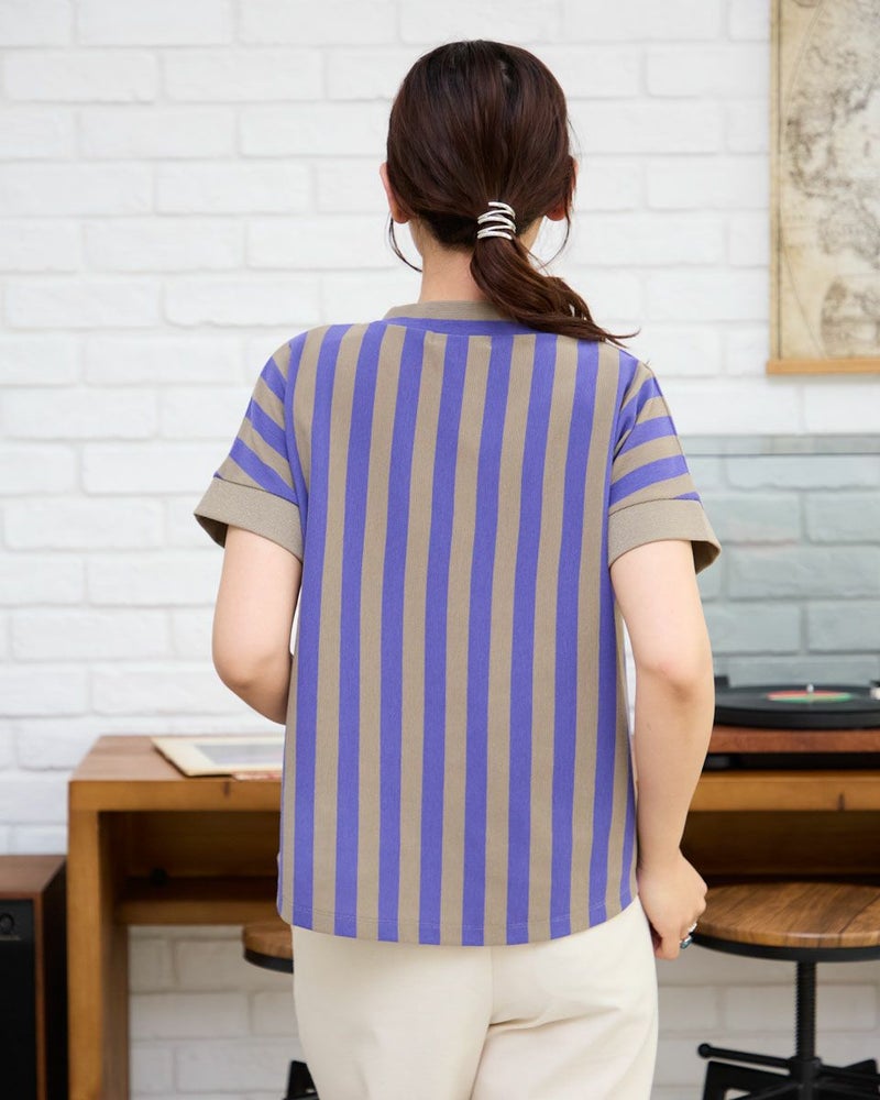 ストライプフレンチプルオーバー