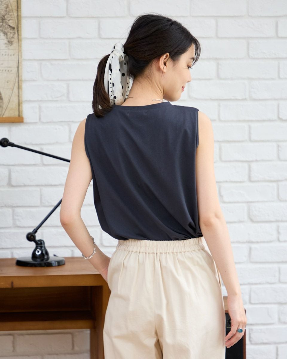 D&G ドット タンクトップ Fine-rib tank top with crystal DG logo in White for Women
