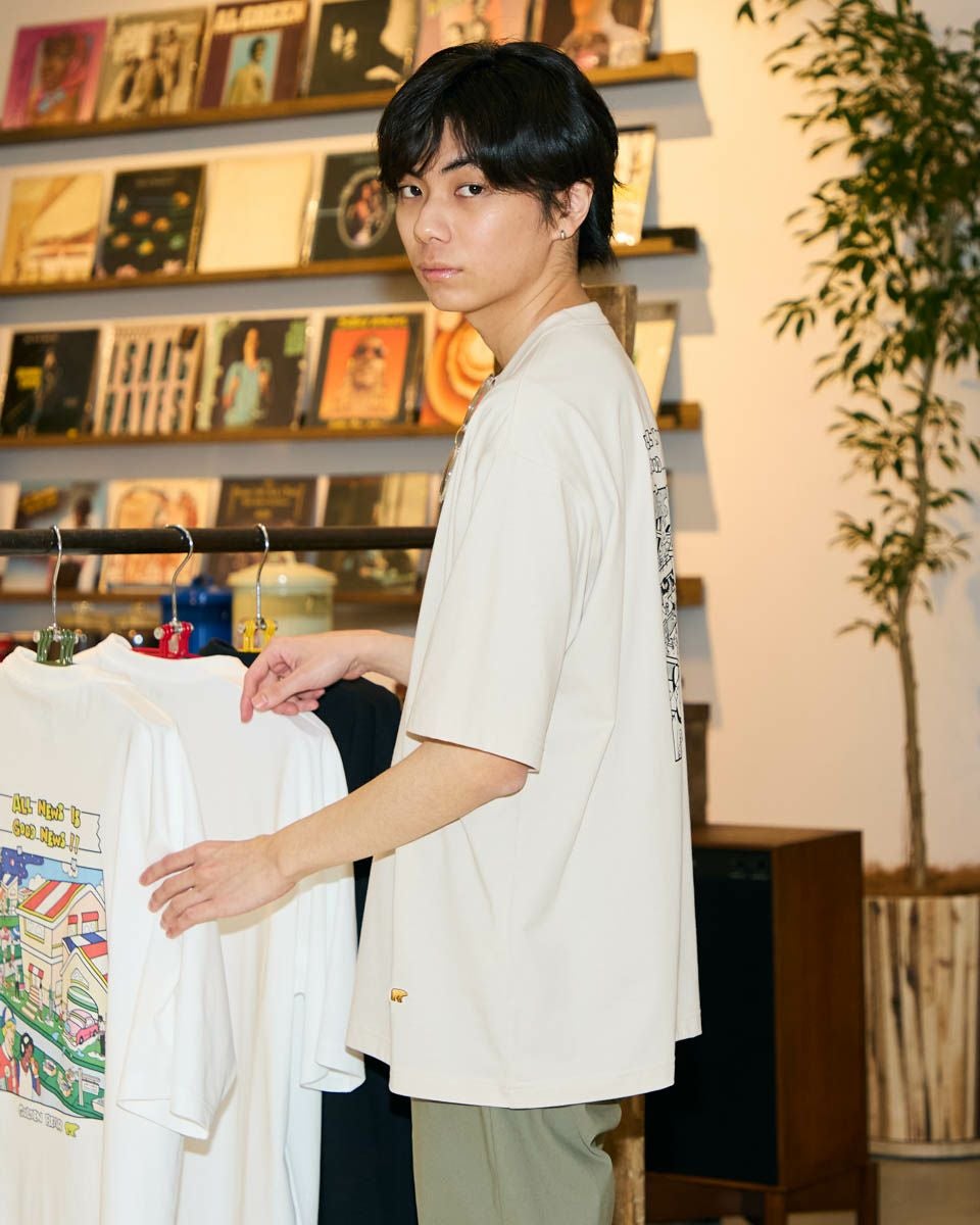 Golden BearバックプリントTシャツ / YUTAKA NOJIMA コラボレーション