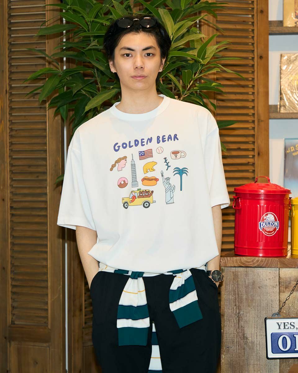 Golden BearモチーフプリントTシャツ / Saki Morinaga