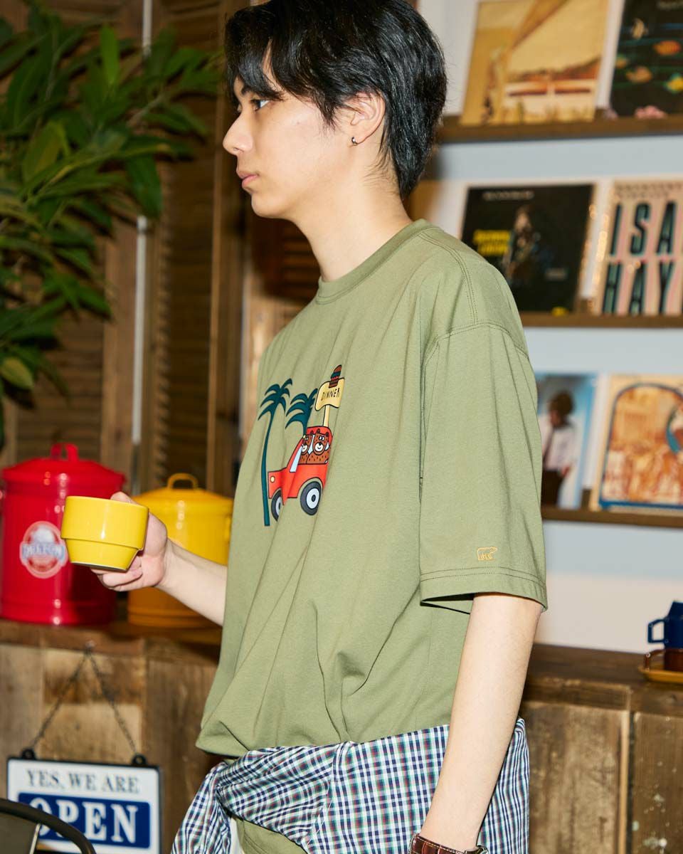 Golden BearカープリントTシャツ / Saki Morinaga コラボレーション