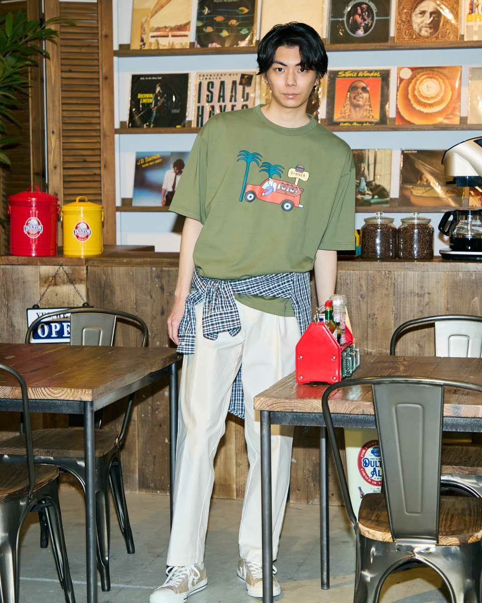 Golden BearカープリントTシャツ / Saki Morinaga コラボレーション