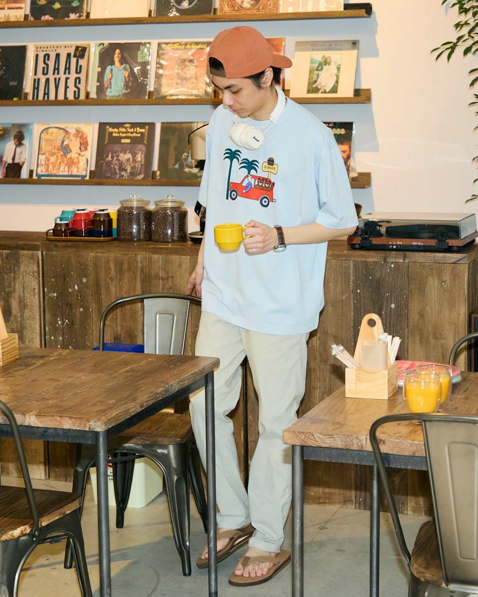 Golden BearカープリントTシャツ / Saki Morinaga コラボレーション