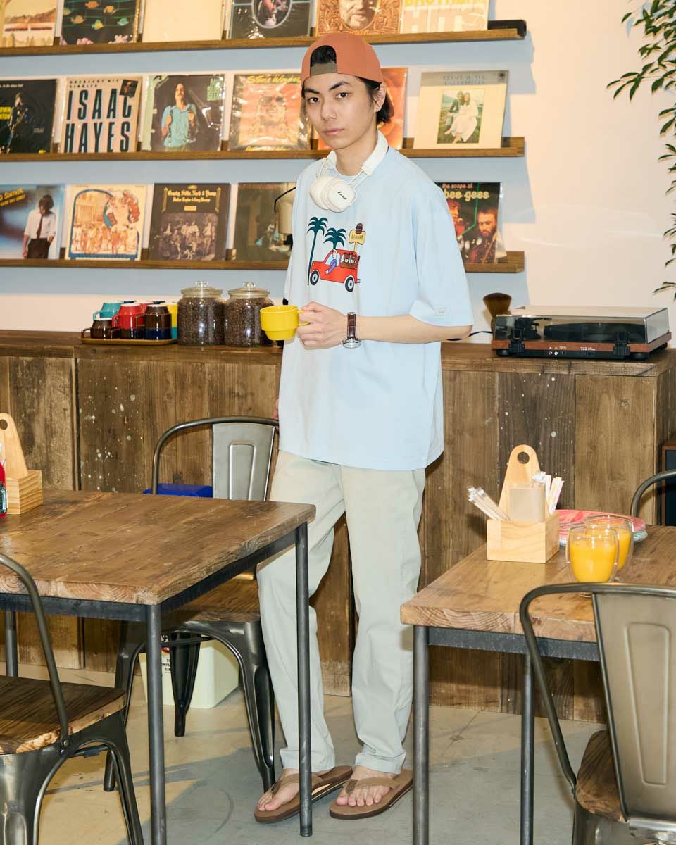 Golden BearカープリントTシャツ / Saki Morinaga コラボレーション