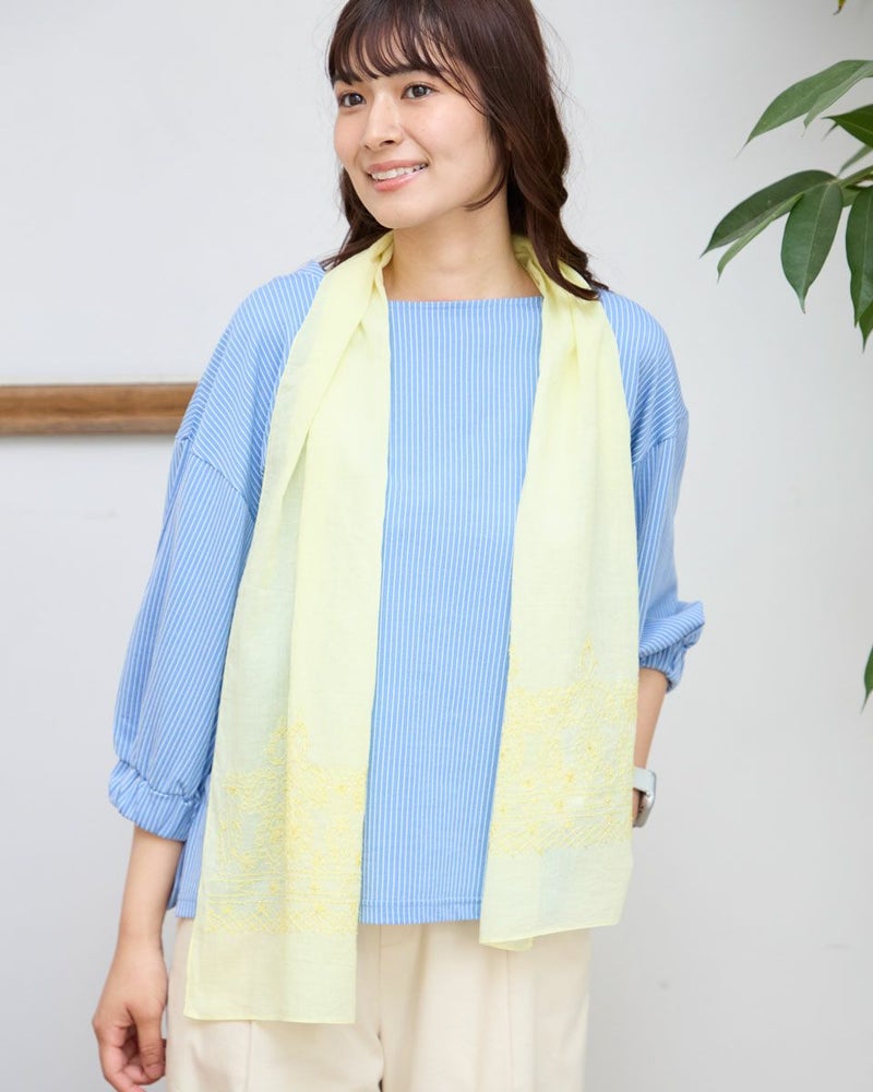 ペイズリー柄刺しゅうストール