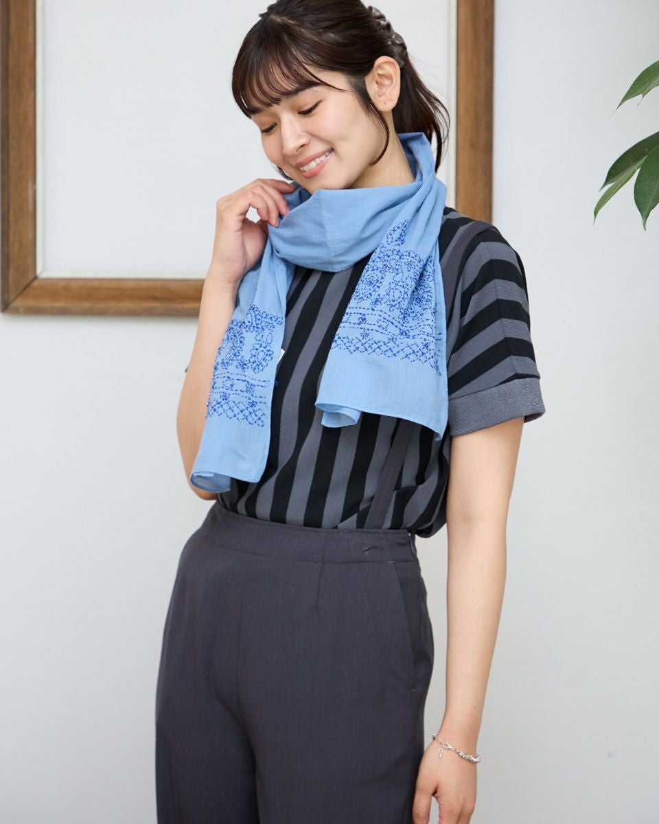 ペイズリー柄刺しゅうストール