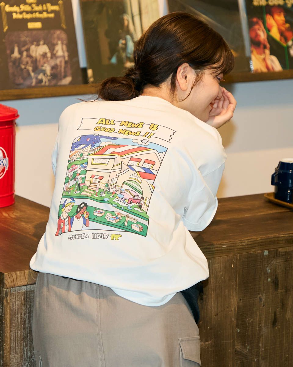 Golden BearバックプリントTシャツ / YUTAKA NOJIMA コラボレーション
