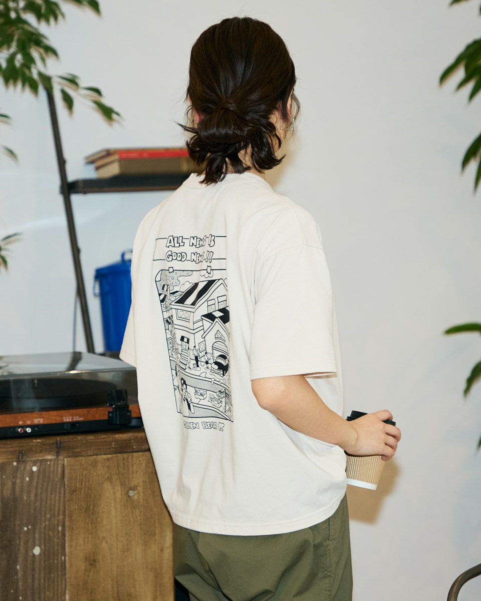 Golden BearバックプリントTシャツ / YUTAKA NOJIMA コラボレーション