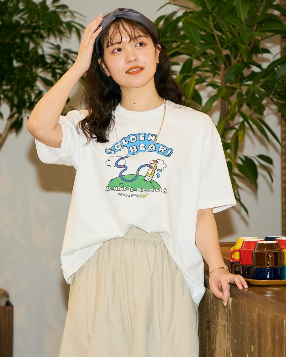 Golden BearホースロゴプリントTシャツ / YUTAKA NOJIMA