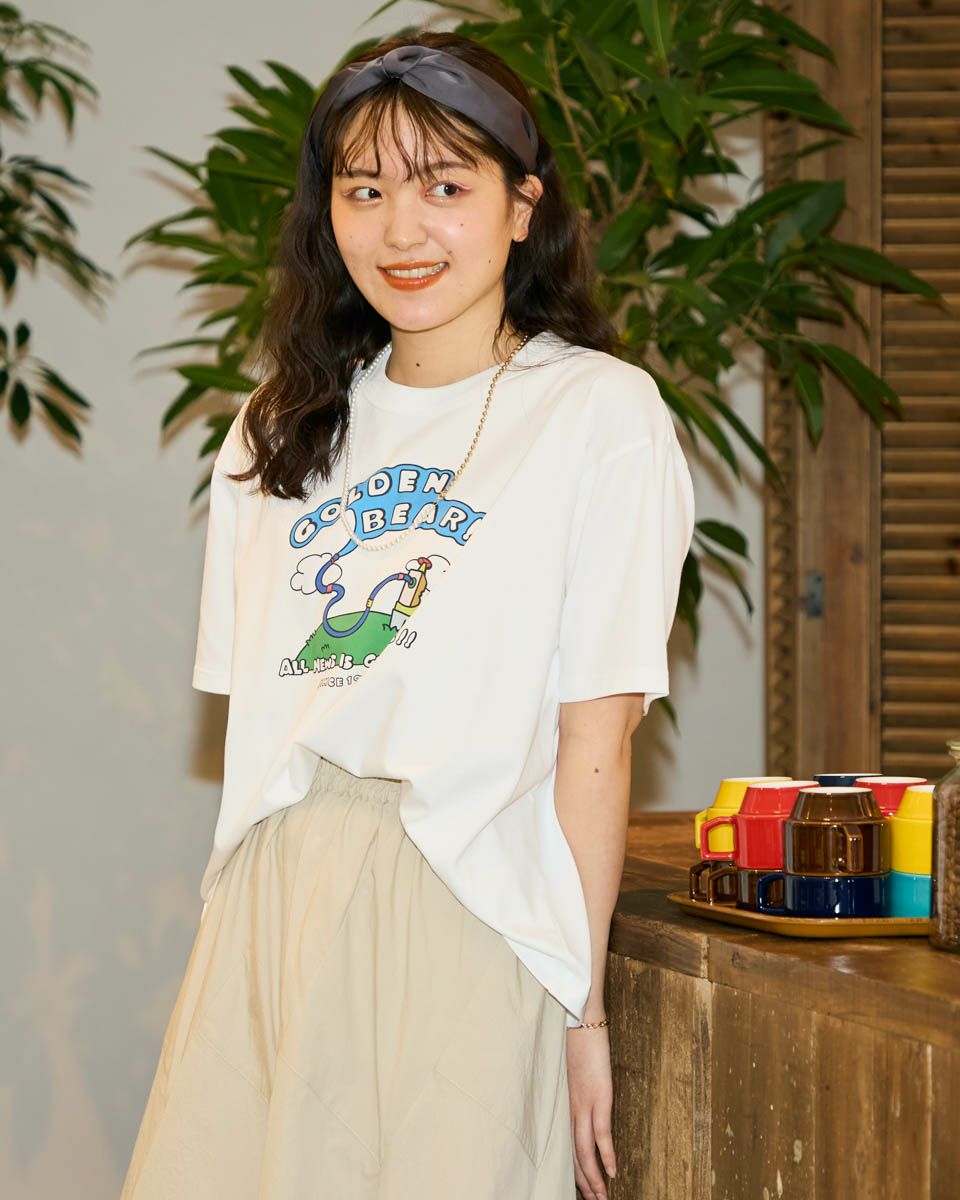 Golden BearホースロゴプリントTシャツ / YUTAKA NOJIMA