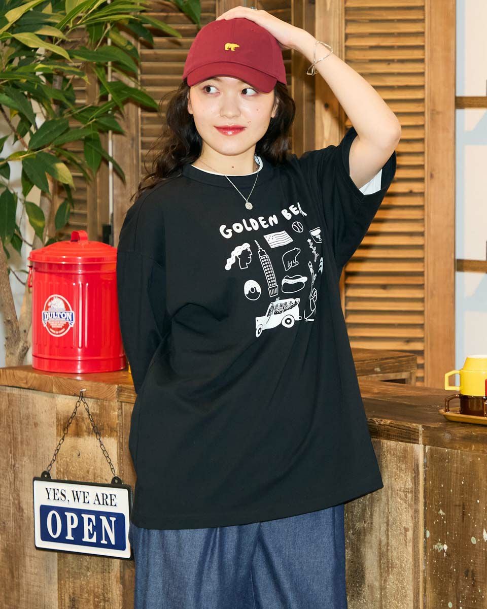 Golden BearモチーフプリントTシャツ / Saki Morinaga