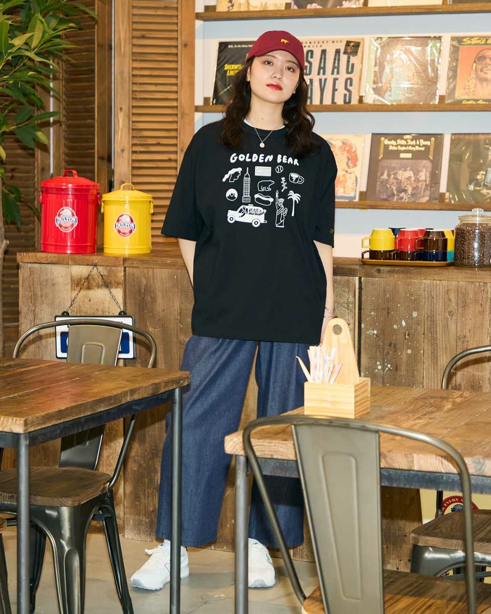 Golden BearモチーフプリントTシャツ / Saki Morinaga
