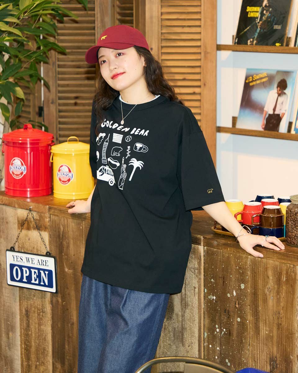 Golden BearモチーフプリントTシャツ / Saki Morinaga