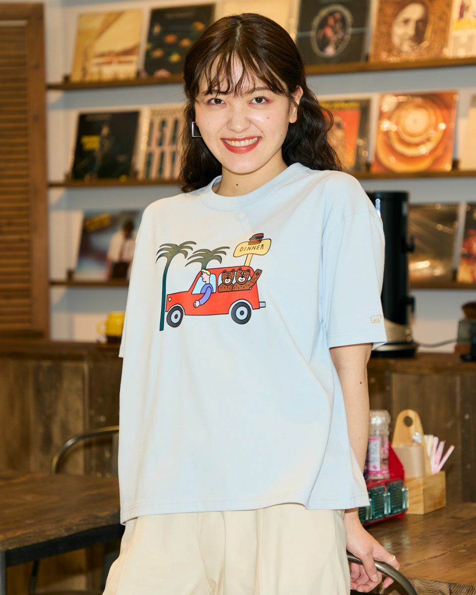 Golden BearカープリントTシャツ / Saki Morinaga コラボレーション