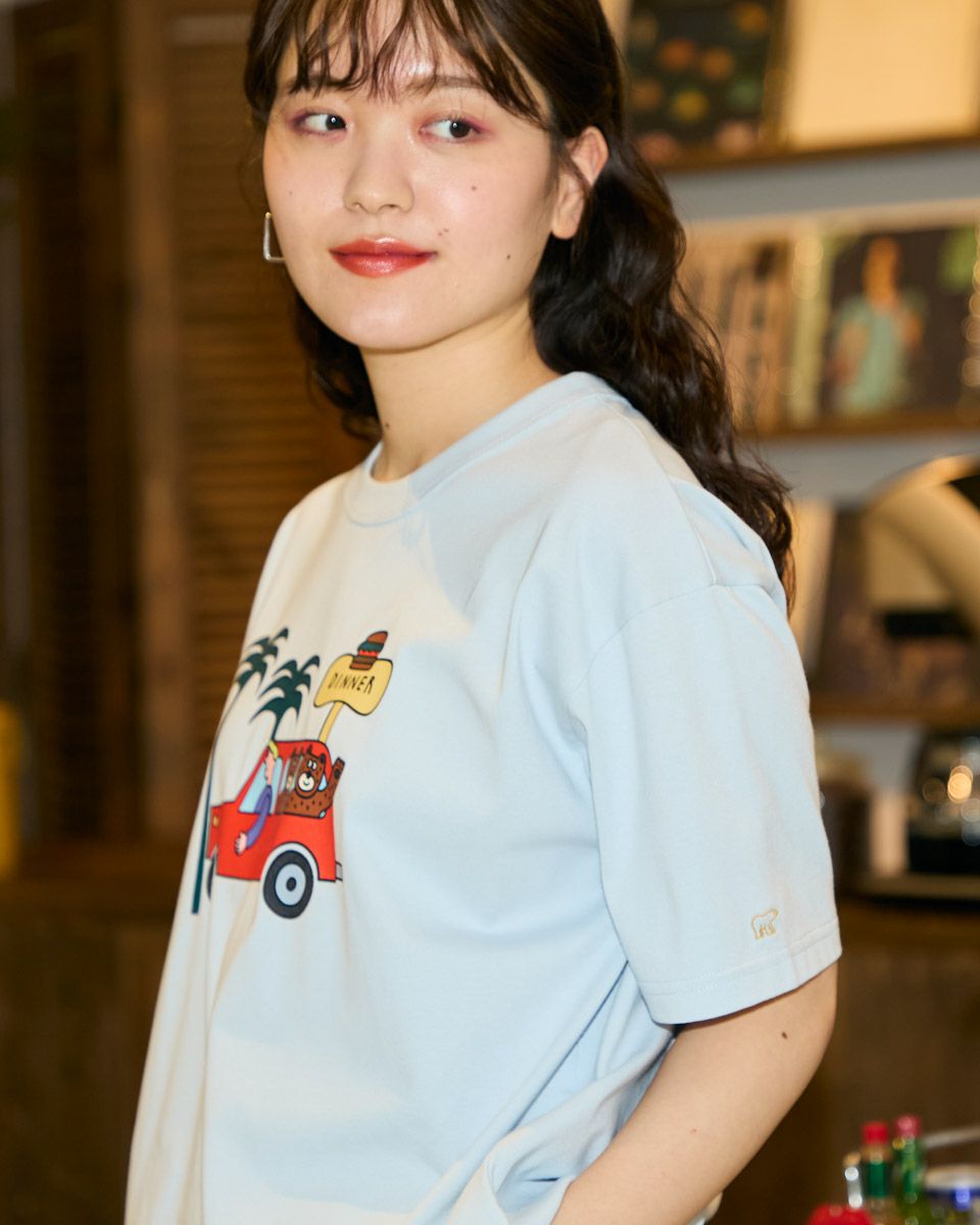 Golden BearカープリントTシャツ / Saki Morinaga コラボレーション