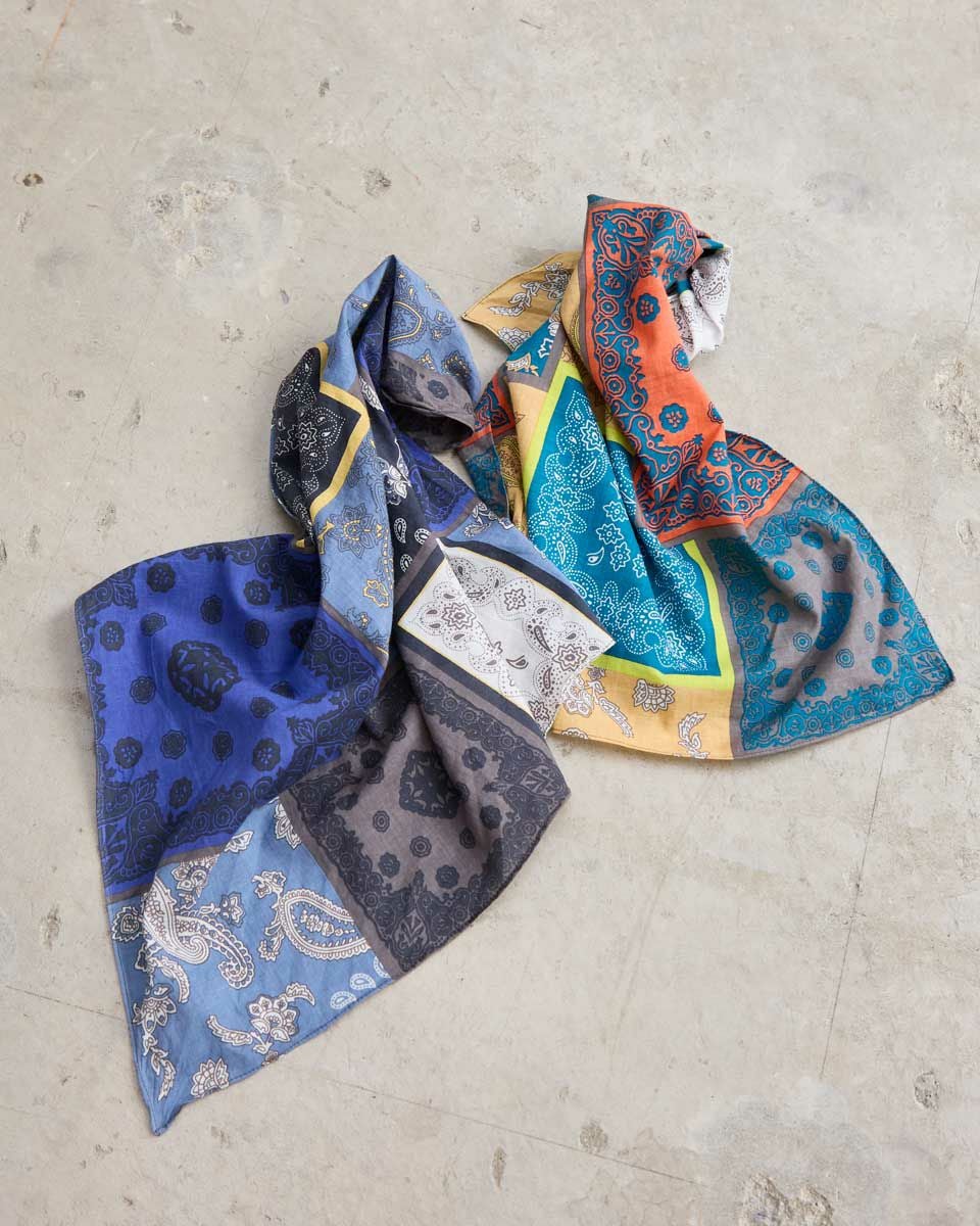 パッチワーク柄バンダナ