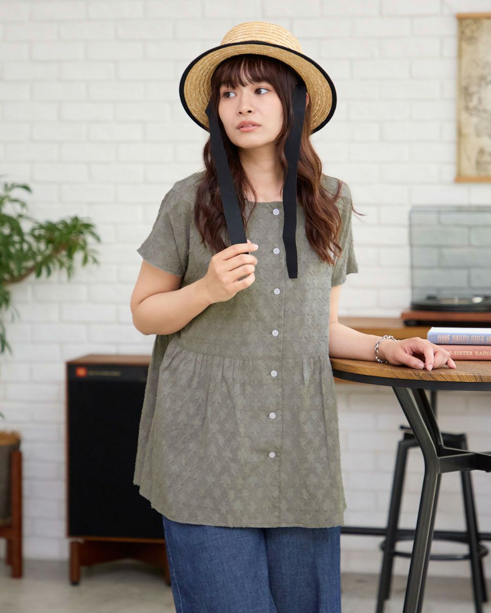 カットジャカードシャツ