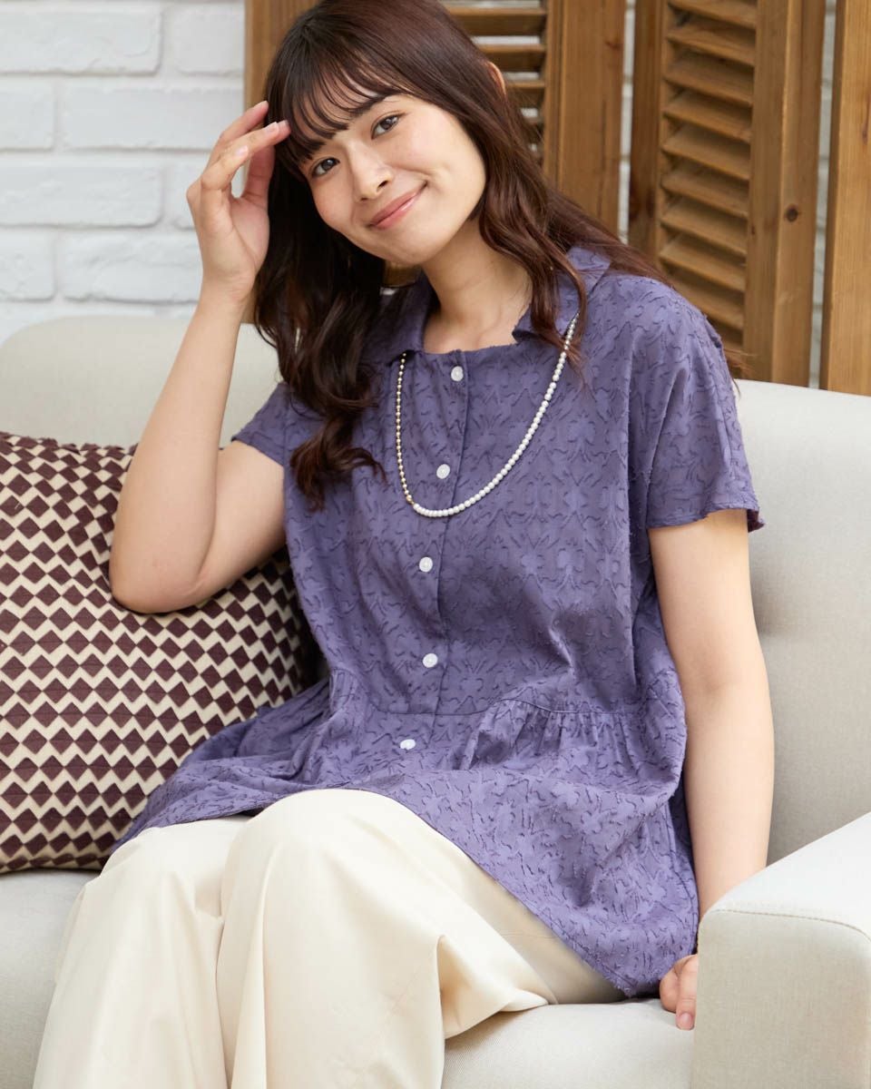 カットジャカードシャツ