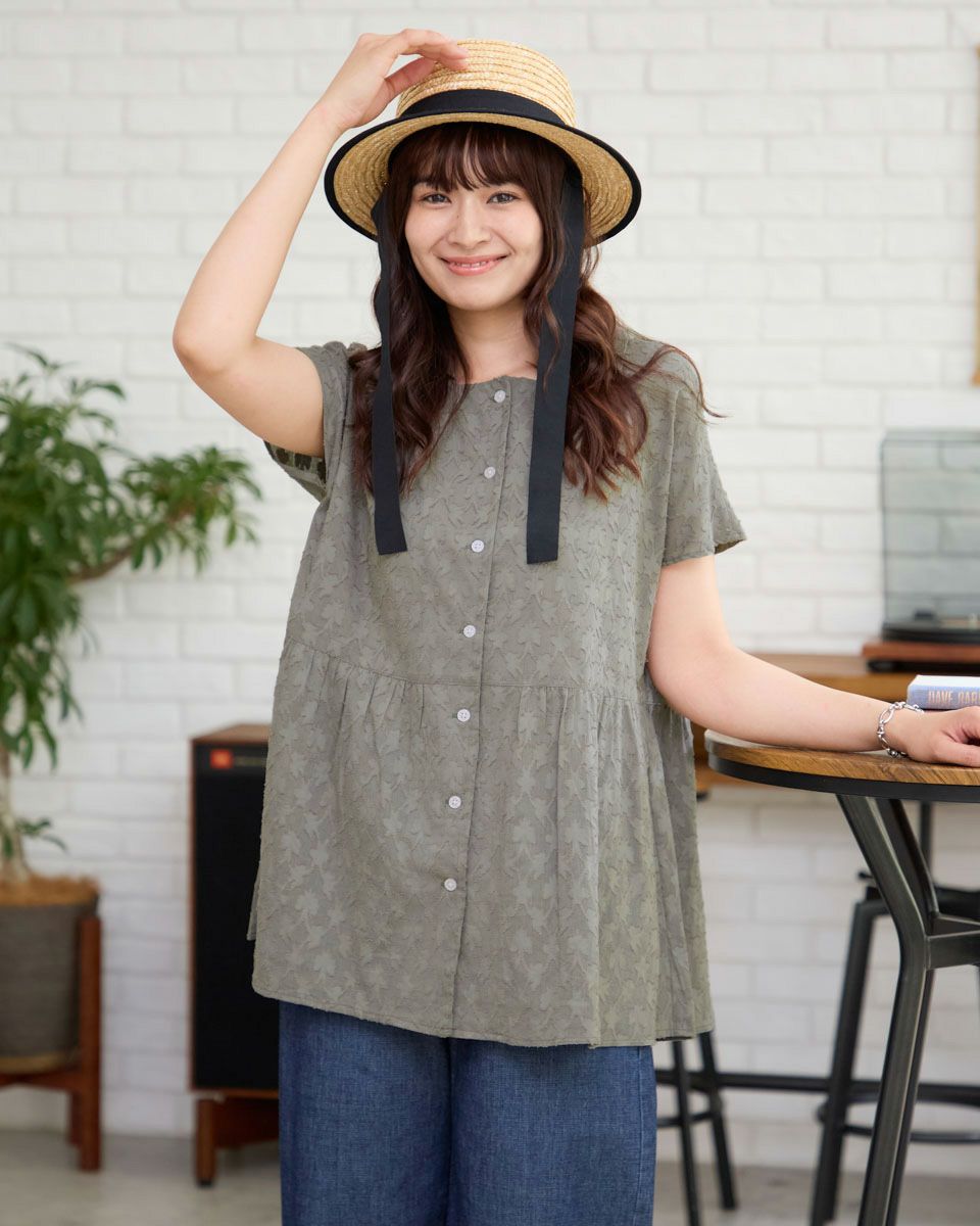 カットジャカードシャツ