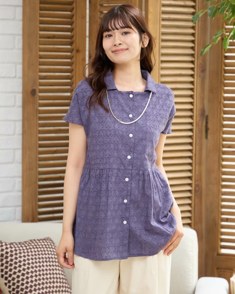 カットジャカードシャツ