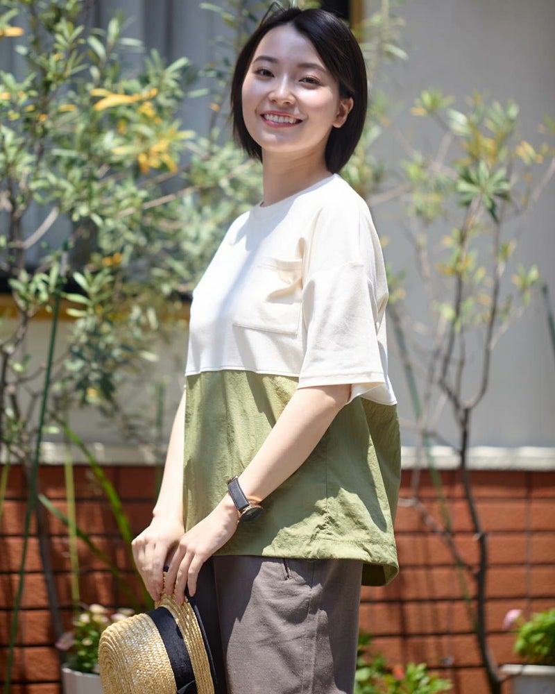 布帛切り替えＴシャツ