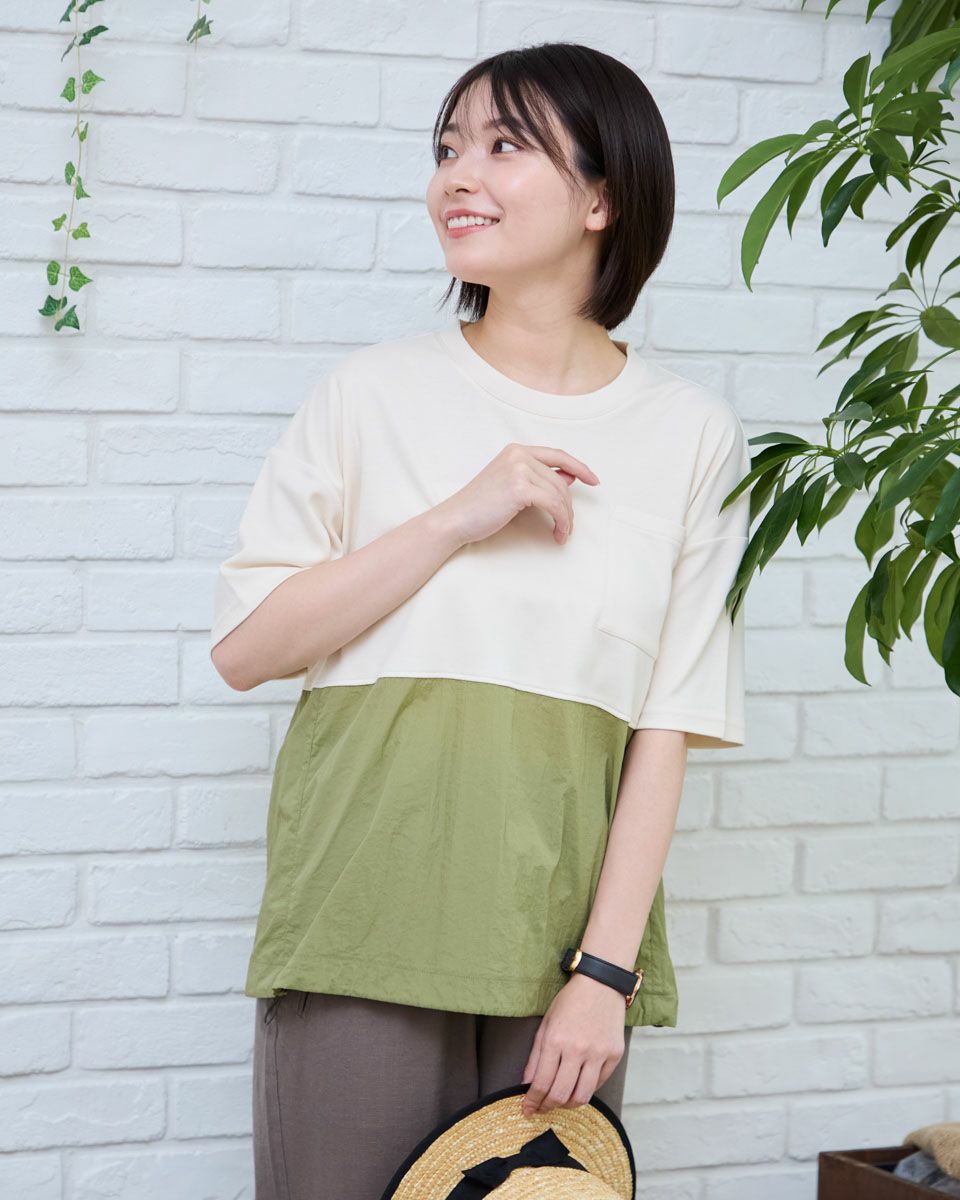 布帛切り替えＴシャツ