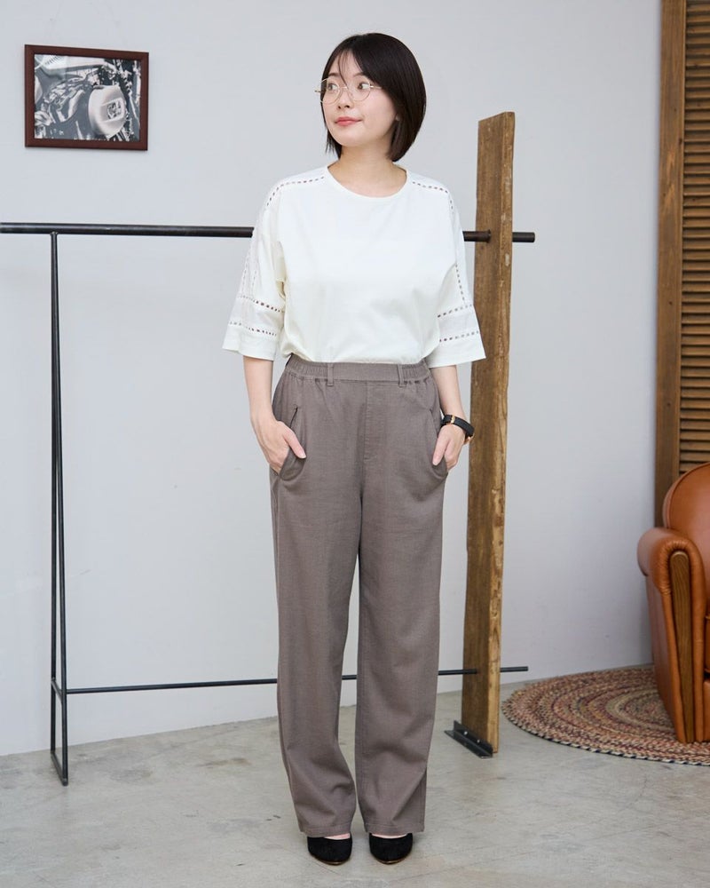 レーヨンリネンストレッチパンツ