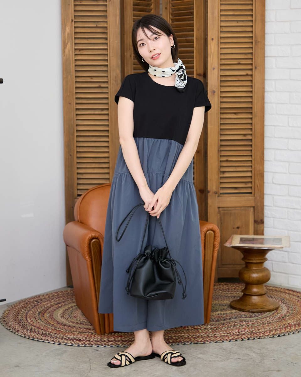 【タグ付】バックパール大人フレンチドッキングワンピース　ロング　Aライン　完売品 White Labelドッキングワンピース | ゴールデンベアストア