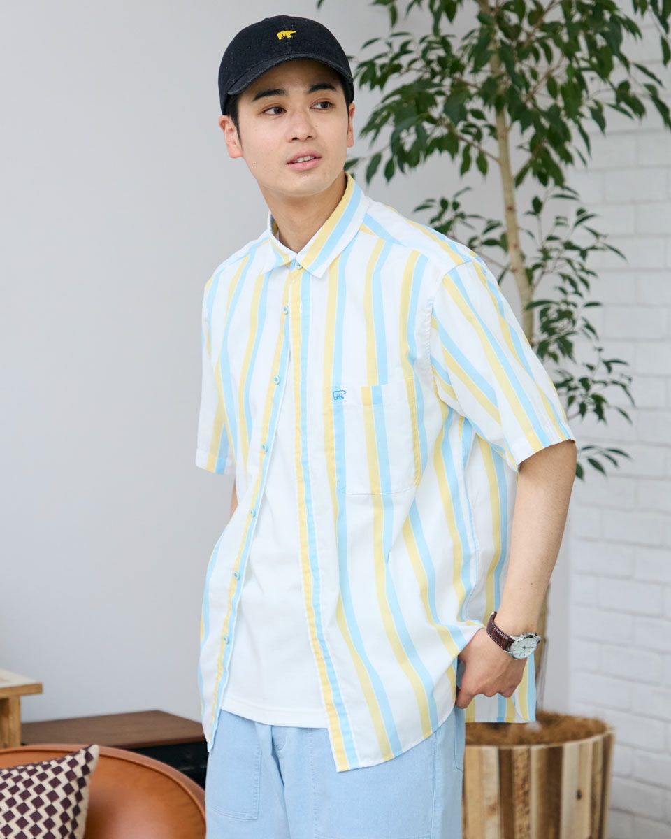 ストライプ半袖シャツ