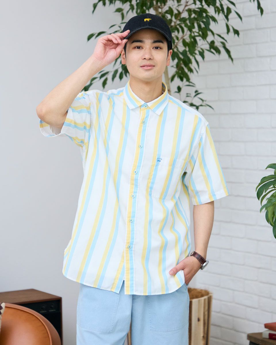ストライプ半袖シャツ