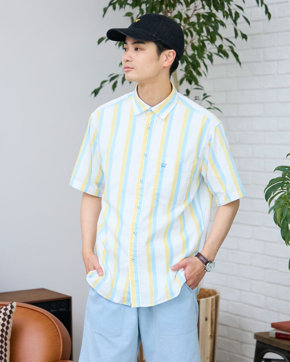 ストライプ半袖シャツ