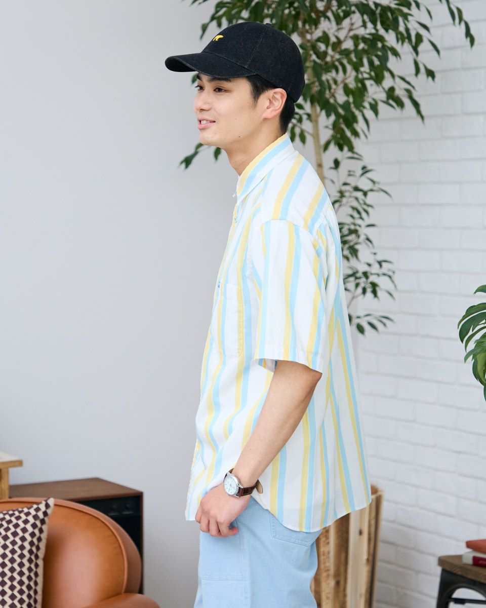 ストライプ半袖シャツ