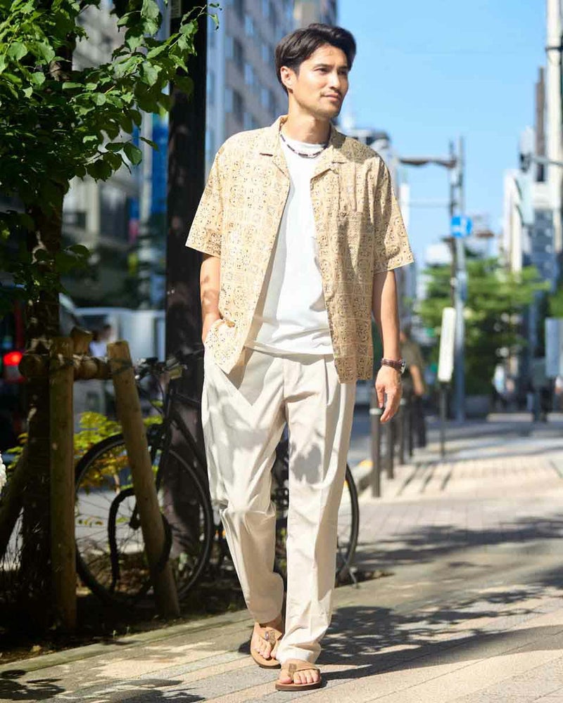 半袖オープンカラーシャツ