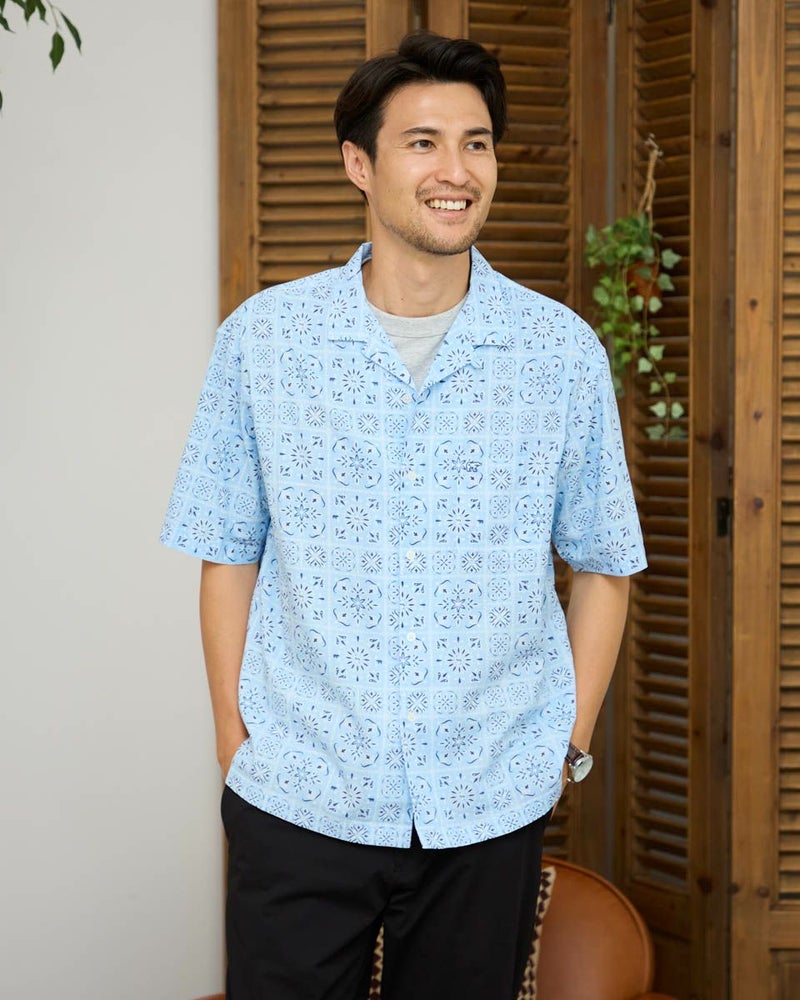 半袖オープンカラーシャツ