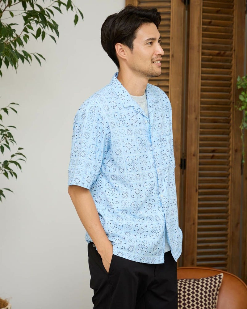 半袖オープンカラーシャツ