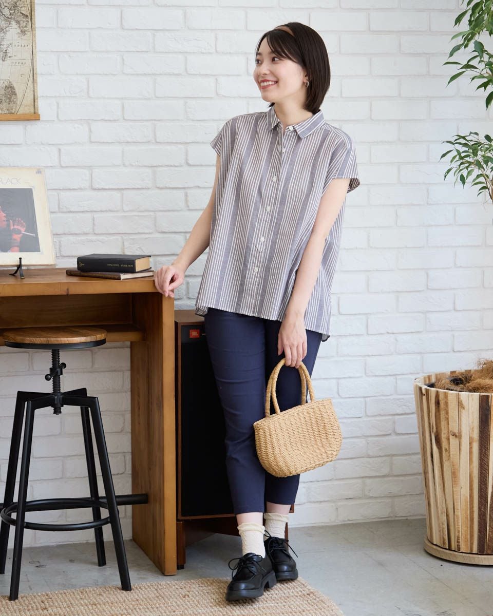 ストライプブラウス
